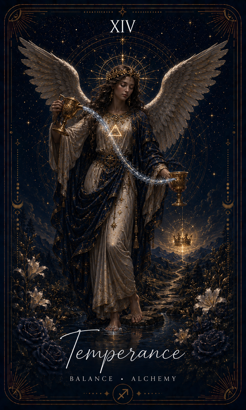 Temperance tarot card from the Zero Degree Alchemy deck