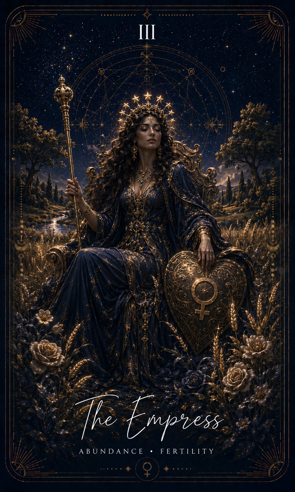 The Empress tarot card from the Zero Degree Alchemy deck