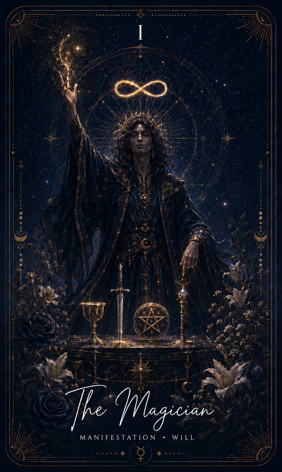 The Magician tarot card from the Zero Degree Alchemy deck