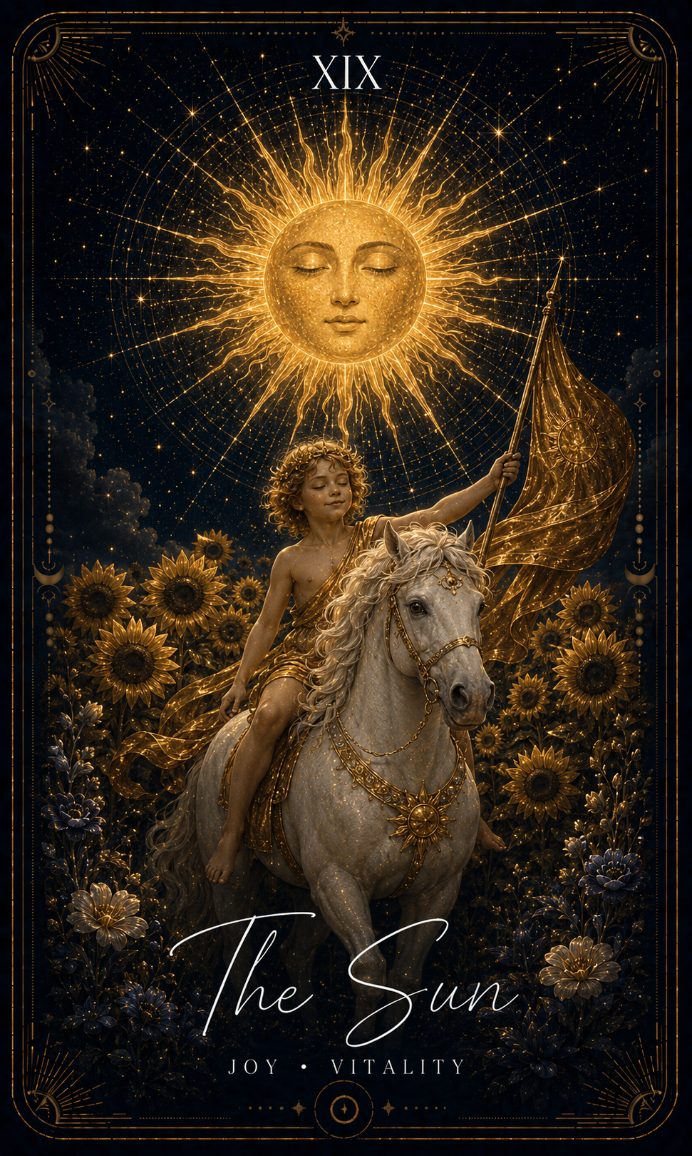The Sun tarot card from the Zero Degree Alchemy deck