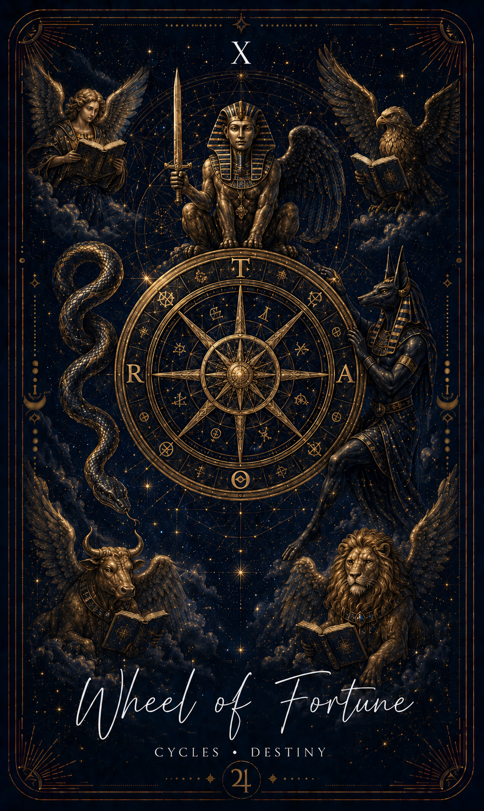 Wheel of Fortune tarot card from the Zero Degree Alchemy deck